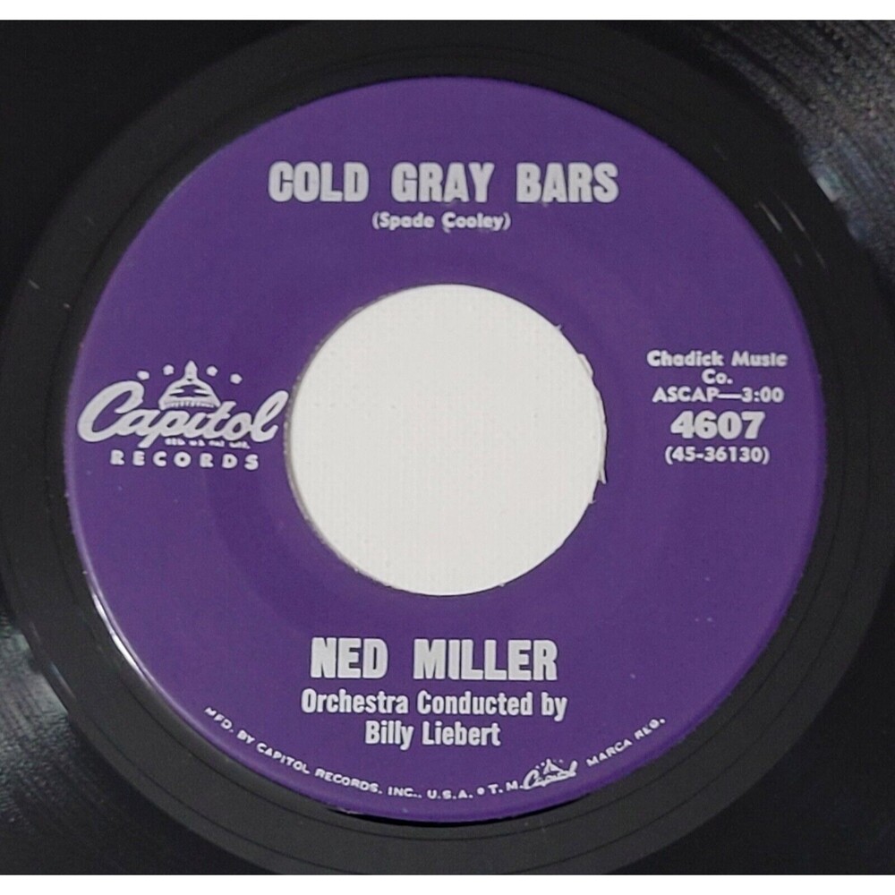 Ned Miller ‎– Cold Gray Bars / My Heart Waits At The Door - Capitol 45 RPM '61